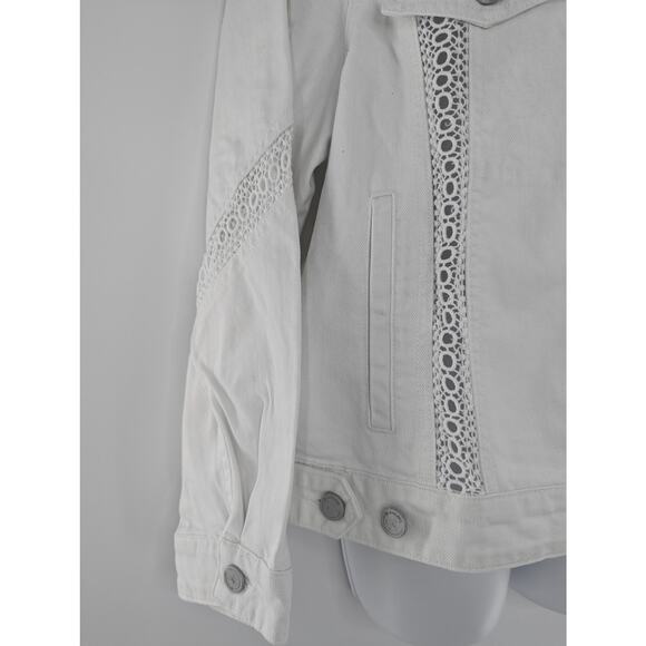White Denim Lace Jacket Infinite Road by Blank NYC - Picture 12 of 16